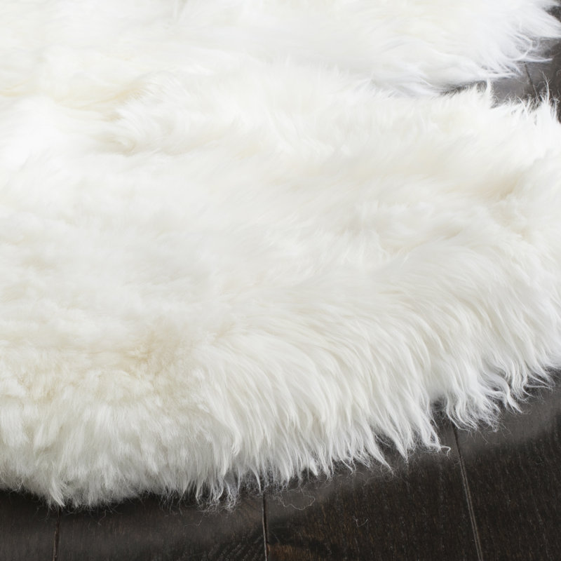 Allison HandWoven Faux Sheepskin White Area Rug & Reviews AllModern